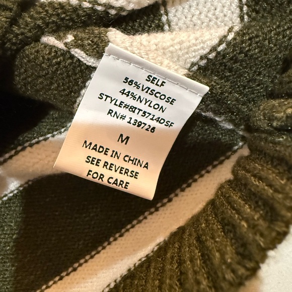 Honey Belle Olive Green and Cream Sweater Size Medium NWOT - Picture 4 of 5